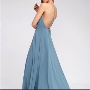 Lulus Mythical Kind of Love Maxi Dress-slate blue